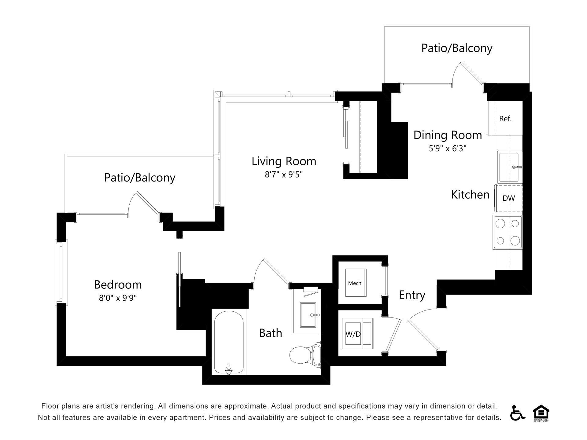Floor plan layout diagram for A21